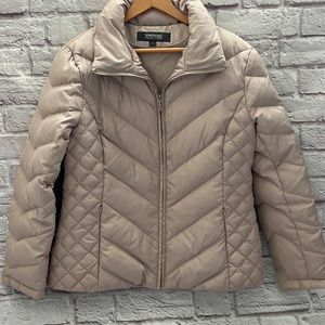 Kenneth Cole reaction tan puffer jacket